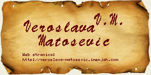 Veroslava Matošević vizit kartica